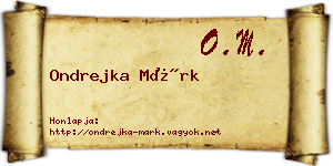 Ondrejka Márk névjegykártya